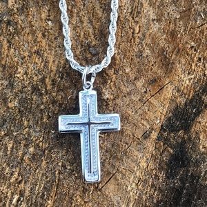 Sterling Silver Cross Men’s Necklace